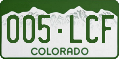 CO license plate 005LCF