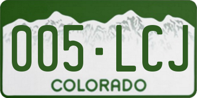 CO license plate 005LCJ
