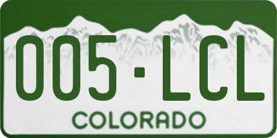 CO license plate 005LCL