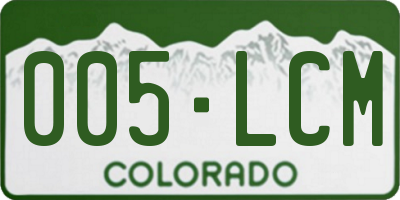 CO license plate 005LCM