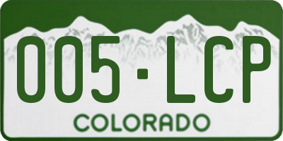 CO license plate 005LCP