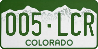 CO license plate 005LCR