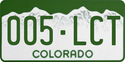 CO license plate 005LCT