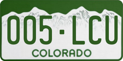 CO license plate 005LCU