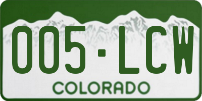 CO license plate 005LCW