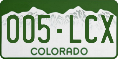 CO license plate 005LCX