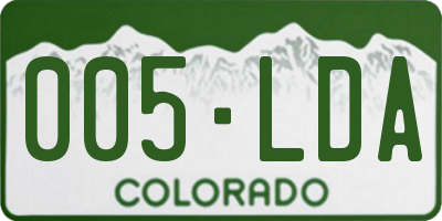 CO license plate 005LDA