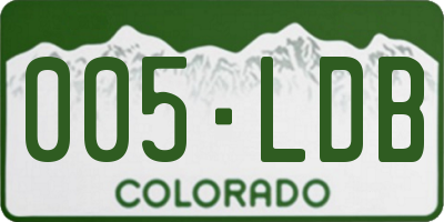 CO license plate 005LDB