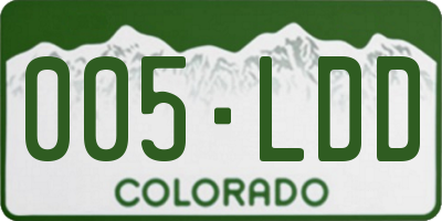 CO license plate 005LDD