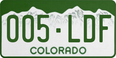 CO license plate 005LDF
