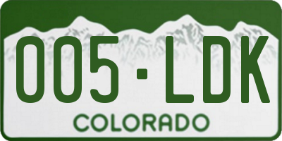 CO license plate 005LDK