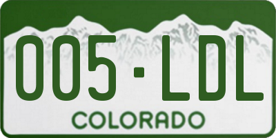 CO license plate 005LDL