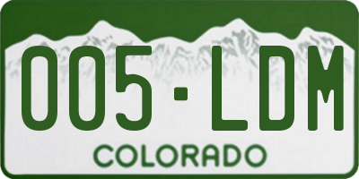 CO license plate 005LDM
