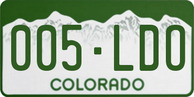 CO license plate 005LDO