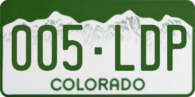 CO license plate 005LDP