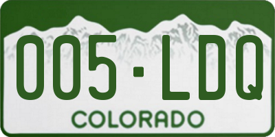 CO license plate 005LDQ