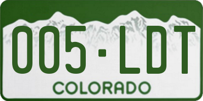 CO license plate 005LDT