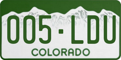 CO license plate 005LDU