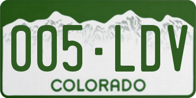 CO license plate 005LDV