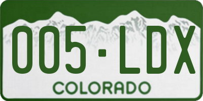CO license plate 005LDX