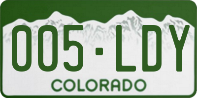 CO license plate 005LDY