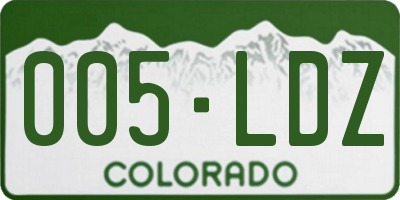 CO license plate 005LDZ