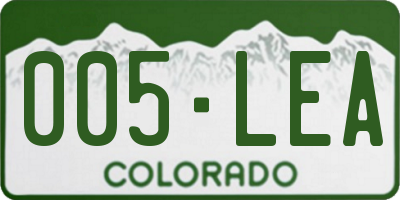CO license plate 005LEA
