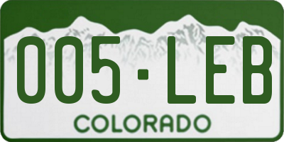 CO license plate 005LEB