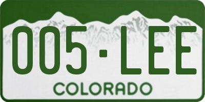 CO license plate 005LEE