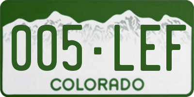 CO license plate 005LEF