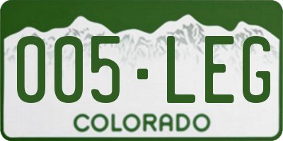 CO license plate 005LEG