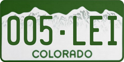 CO license plate 005LEI