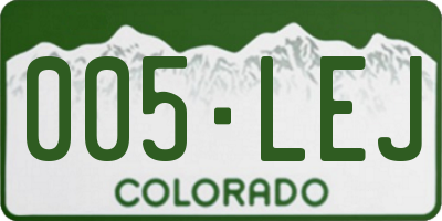 CO license plate 005LEJ