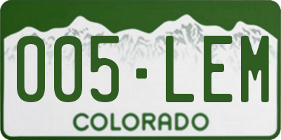 CO license plate 005LEM