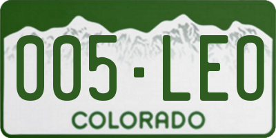 CO license plate 005LEO