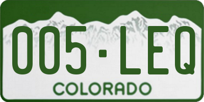 CO license plate 005LEQ
