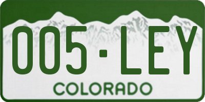 CO license plate 005LEY