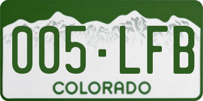 CO license plate 005LFB