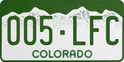 CO license plate 005LFC