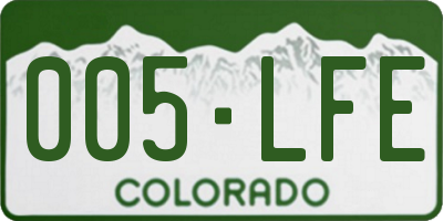 CO license plate 005LFE