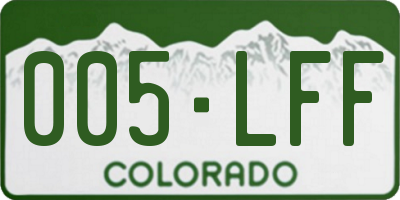 CO license plate 005LFF