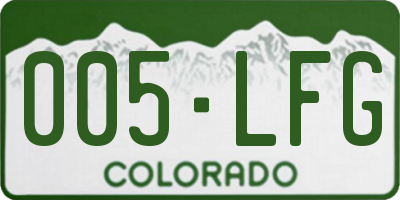 CO license plate 005LFG