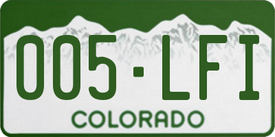 CO license plate 005LFI