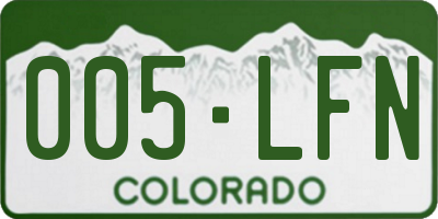 CO license plate 005LFN