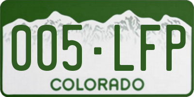 CO license plate 005LFP