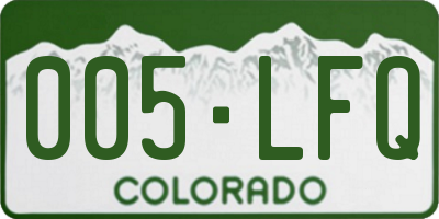 CO license plate 005LFQ