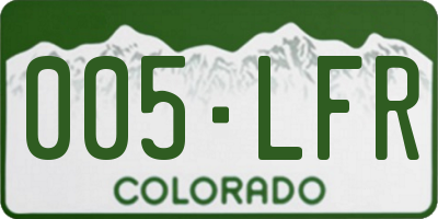 CO license plate 005LFR