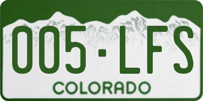 CO license plate 005LFS