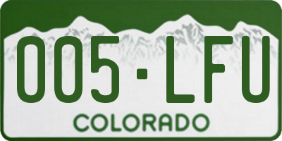 CO license plate 005LFU