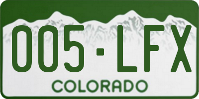 CO license plate 005LFX